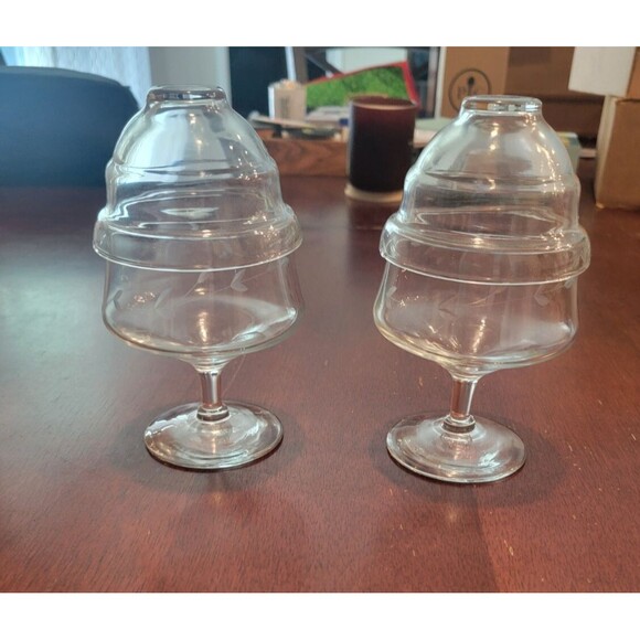 VTG Princess House Crystal Set of 2 Icers/Liners #816 Shrimp Cocktail with Box - Picture 11 of 12